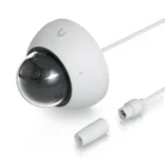 UniFi AI Dome outdoor security camera mounted on a building wall