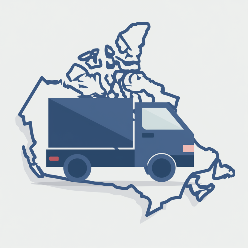 Shipping and delivery information icon for iPeer orders across Canada