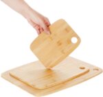 Bamboo cutting board with deep juice groove close-up