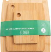 Bamboo cutting board set of 3 in small, medium and extra large sizes